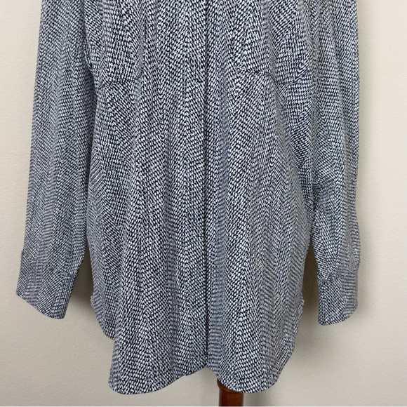 Athleta Textured Shirt Jacket in Braiden Black White #882490 Medium Shacket - Picture 5 of 14